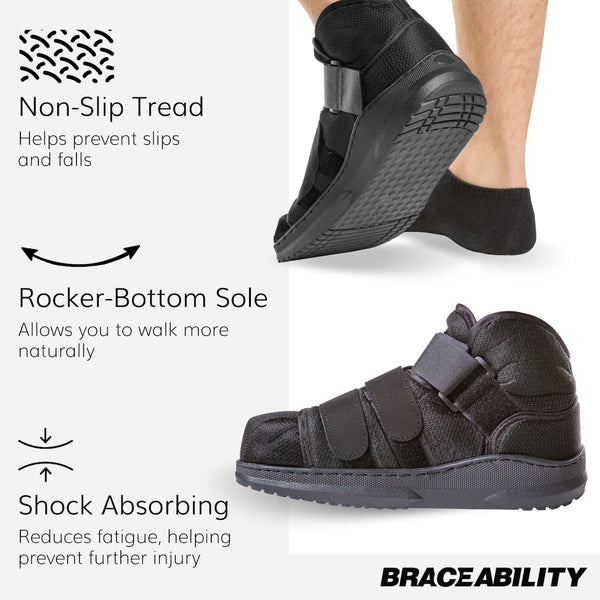 Closed Toe Medical Walking Shoe | Lightweight Foot Cast Brace for  Metatarsal Stress Fractures, Post-Surgery, Broken Toe Recovery