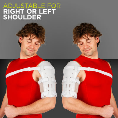 Our humerus fracture shoulder brace works for right or left bicep