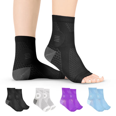 The BraceAbility black compression neuropathy socks give quick relief from painful peripheral neuropathy and nerve damage with these socks for diabetic foot pain.