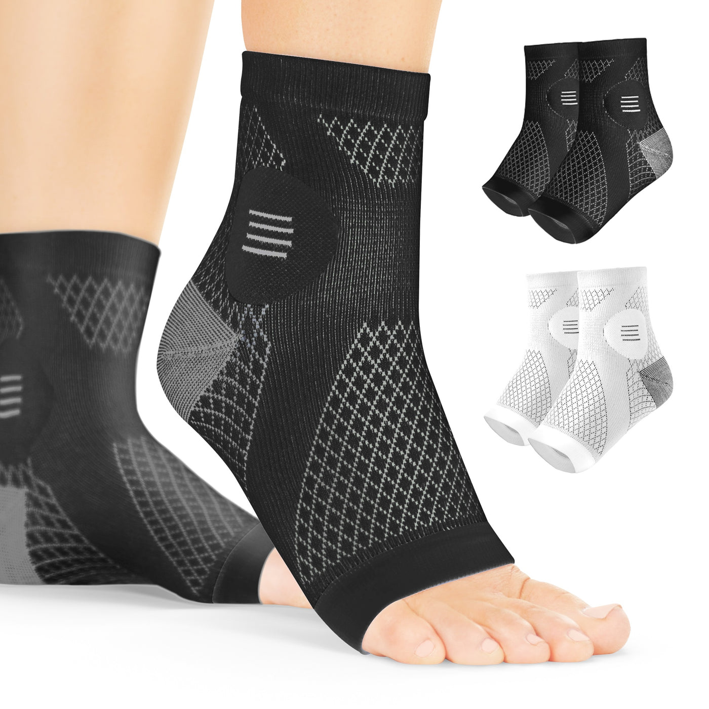 Ankle Compression Socks Support Sleeve – Foot Brace for Plantar Fasciitis, Tendonitis, Arthritis, Ankle Sprains (Pair)