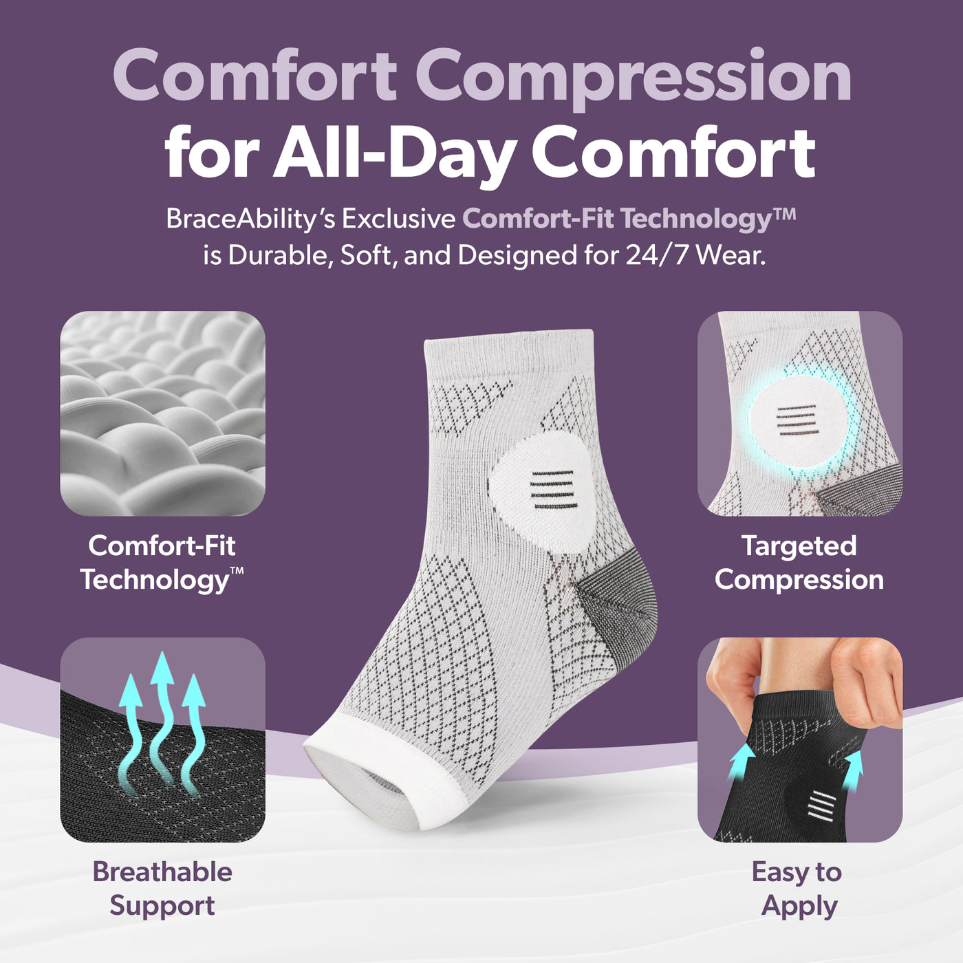 comfort ankle compression socks for all-day comfort with comfort-fit technology