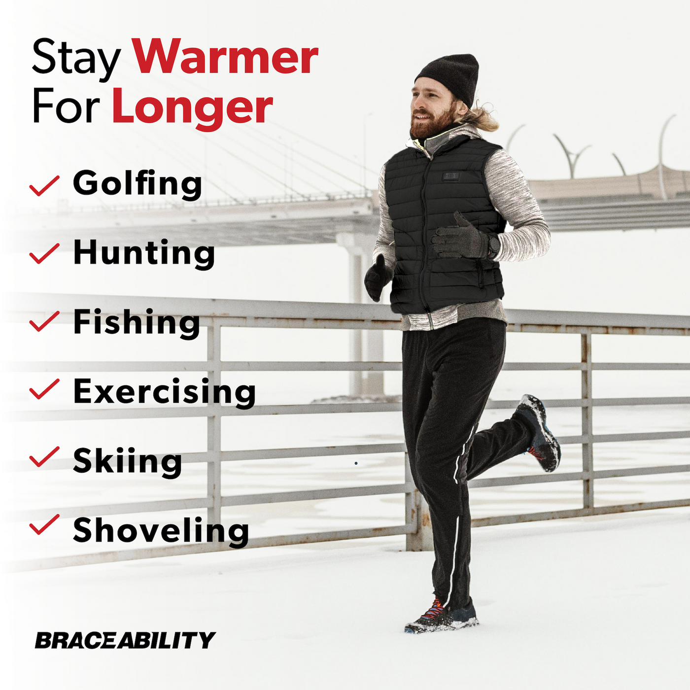 stay warmer for longer with our heated vest made specifically for hunting, fishing, and exercising