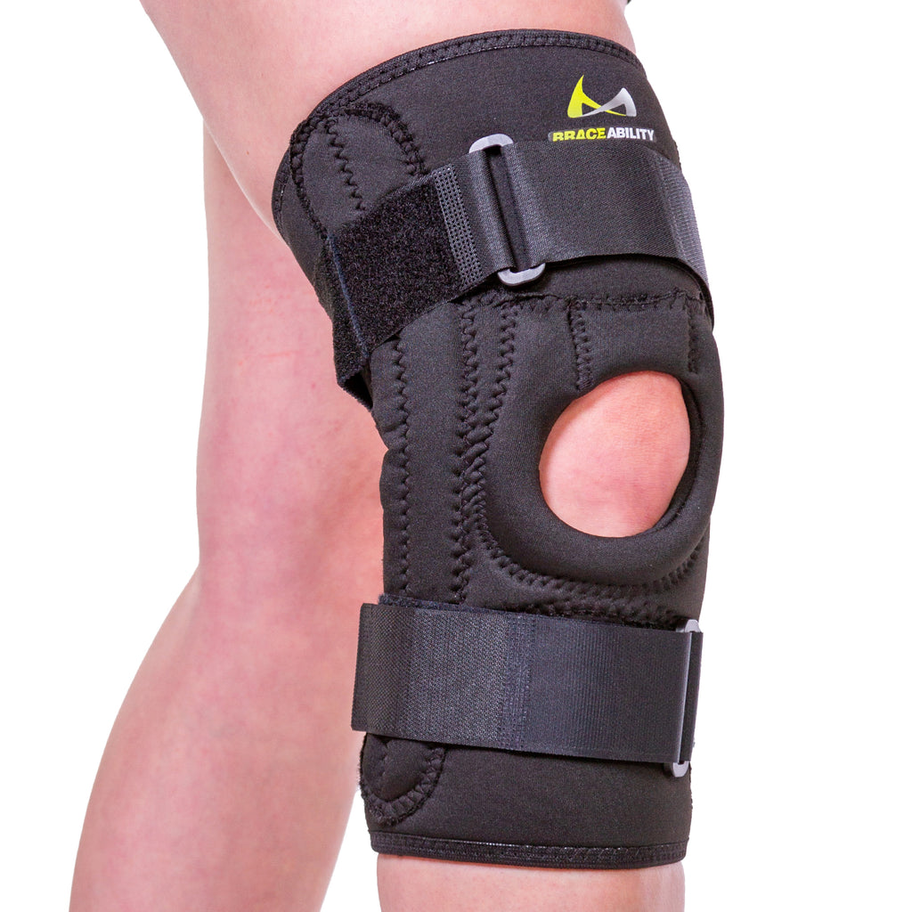 A) Group A: a patella-stabilizing, motion-restricting knee brace