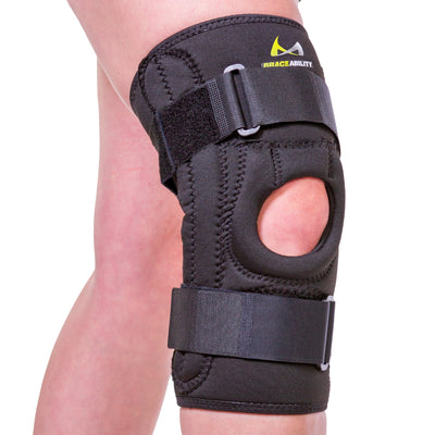 BraceAbility Plus Size Patellar Tracking Short Knee Brace | XXXL Walking &  Exercise Support Sleeve Stabilizer for Post Kneecap Dislocation Tendonitis