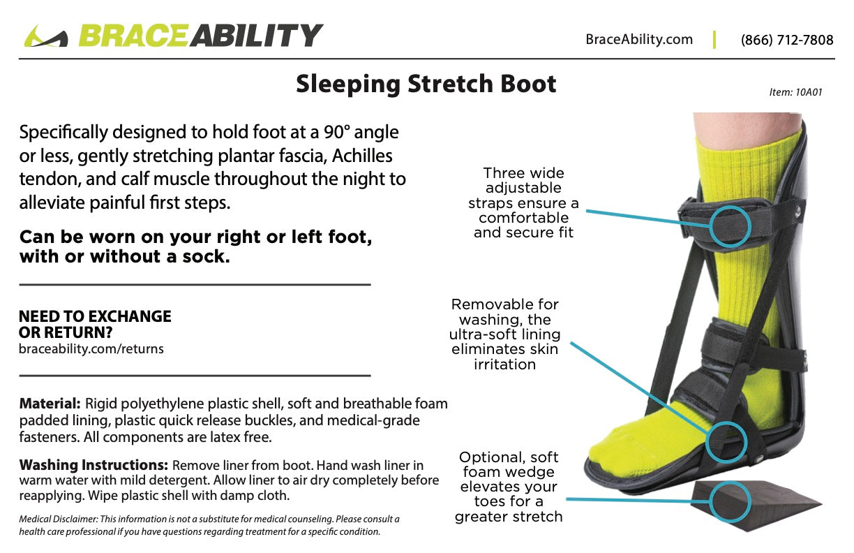 Sleeping Stretch Boot for Plantar Fascia, Achilles Tendonitis & Heel Spur  Treatment