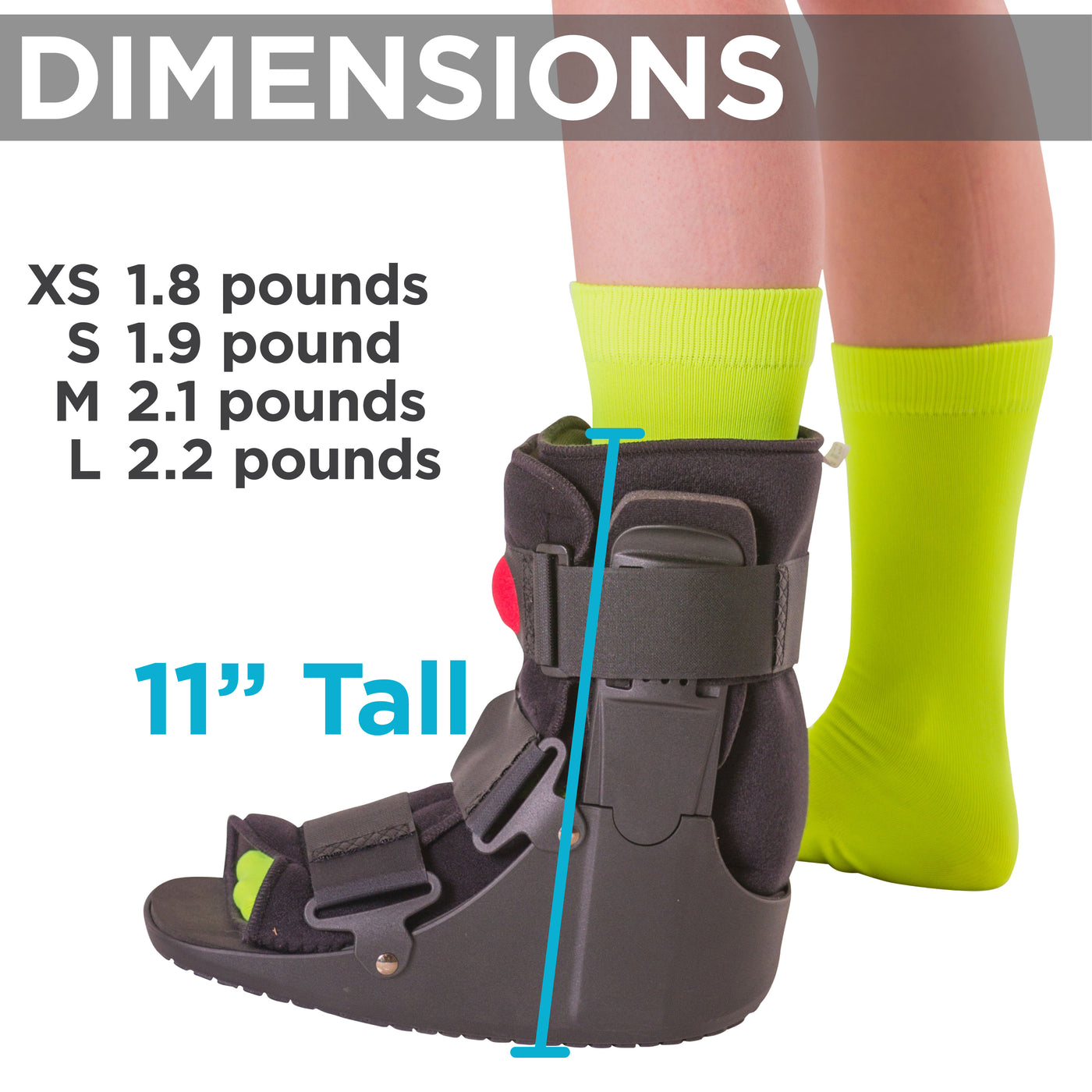 United Ortho Short Cam Walker Fracture Boot, Large (Men's Size 11-13.5,  Women's Size 12), Black