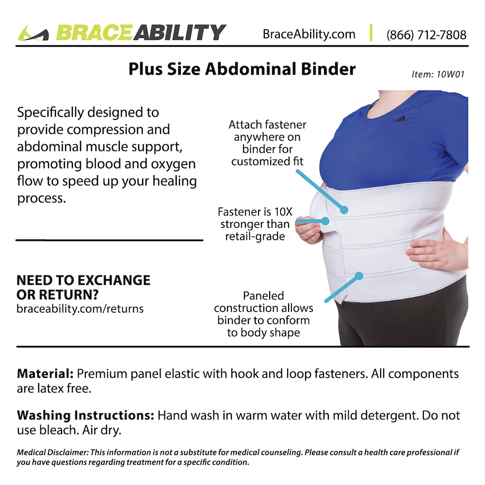 BraceAbility Aglutinante estomacal abdominal bariátrico 2XL Plus Size |  Cinturón de faja para obesidad para hombres y mujeres grandes con una gran