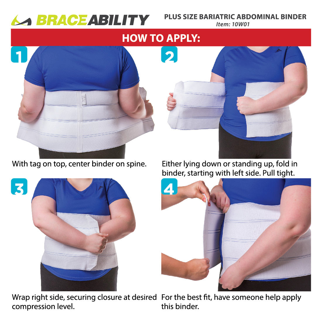 Plus Size Abdominal Binder  Belly Support Band up to 4XL