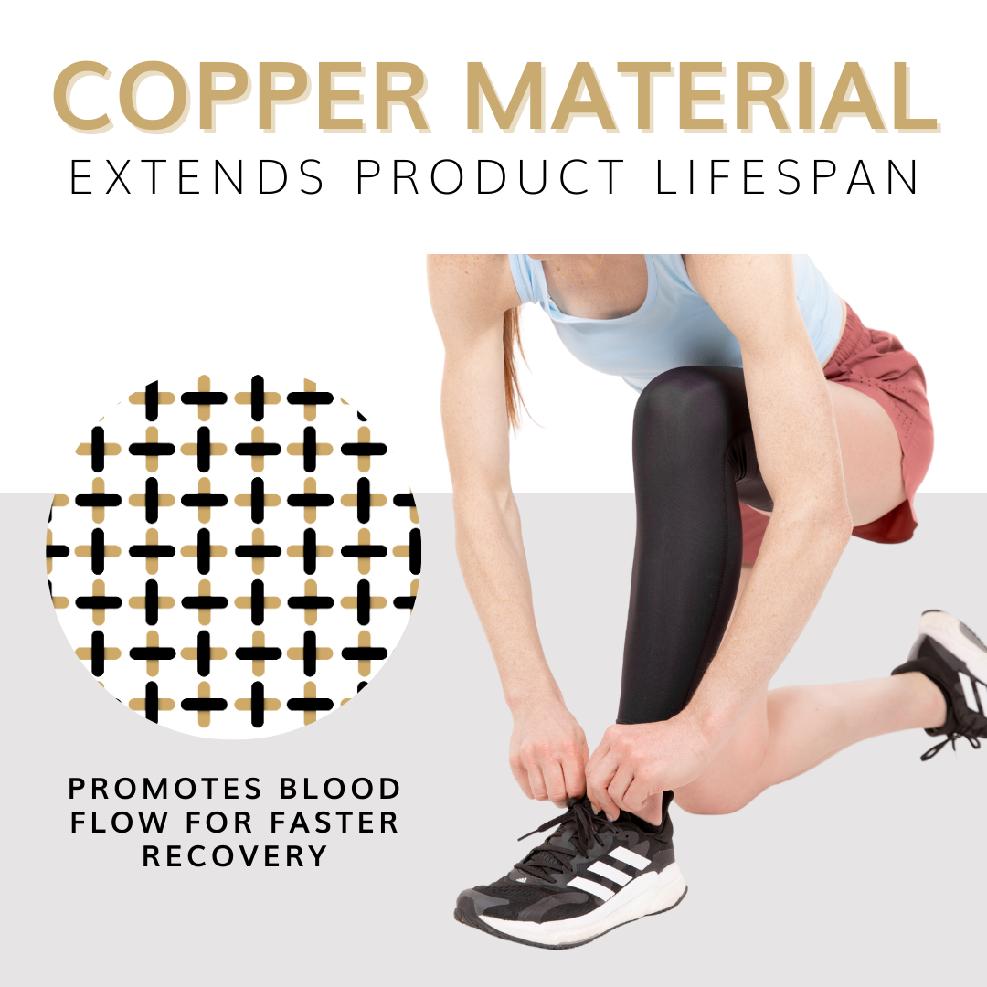 Full Leg Compression Sleeve, Copper-Infused Recovery Wrap for Calf, Thigh,  Knee & Shin Pain Relief