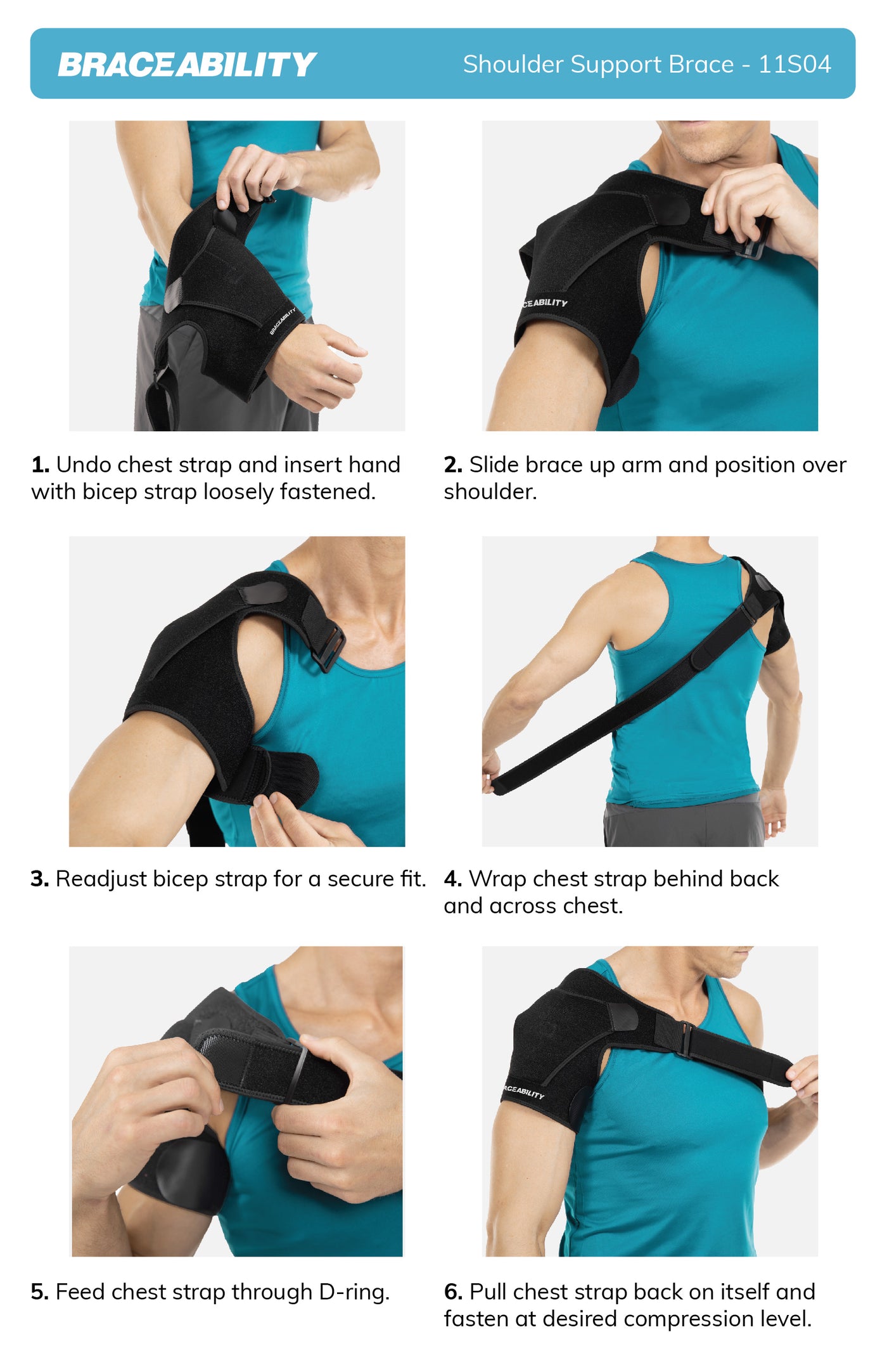 Shoulder Brace Rotator Cuff Support Arthritis Dislocation Compression Sleeve