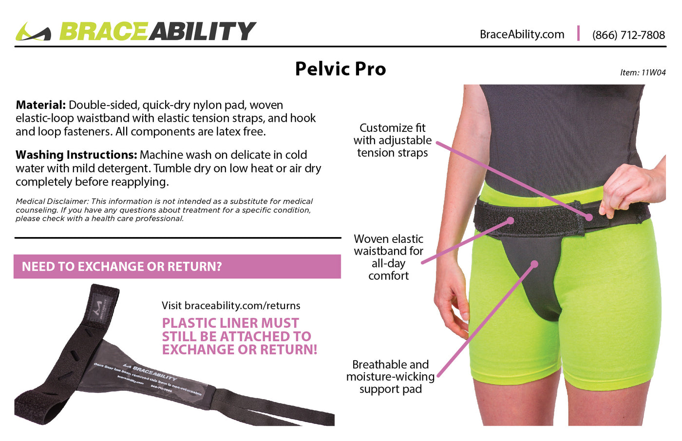 The two types of pelvic support belts trialed in this study. (a