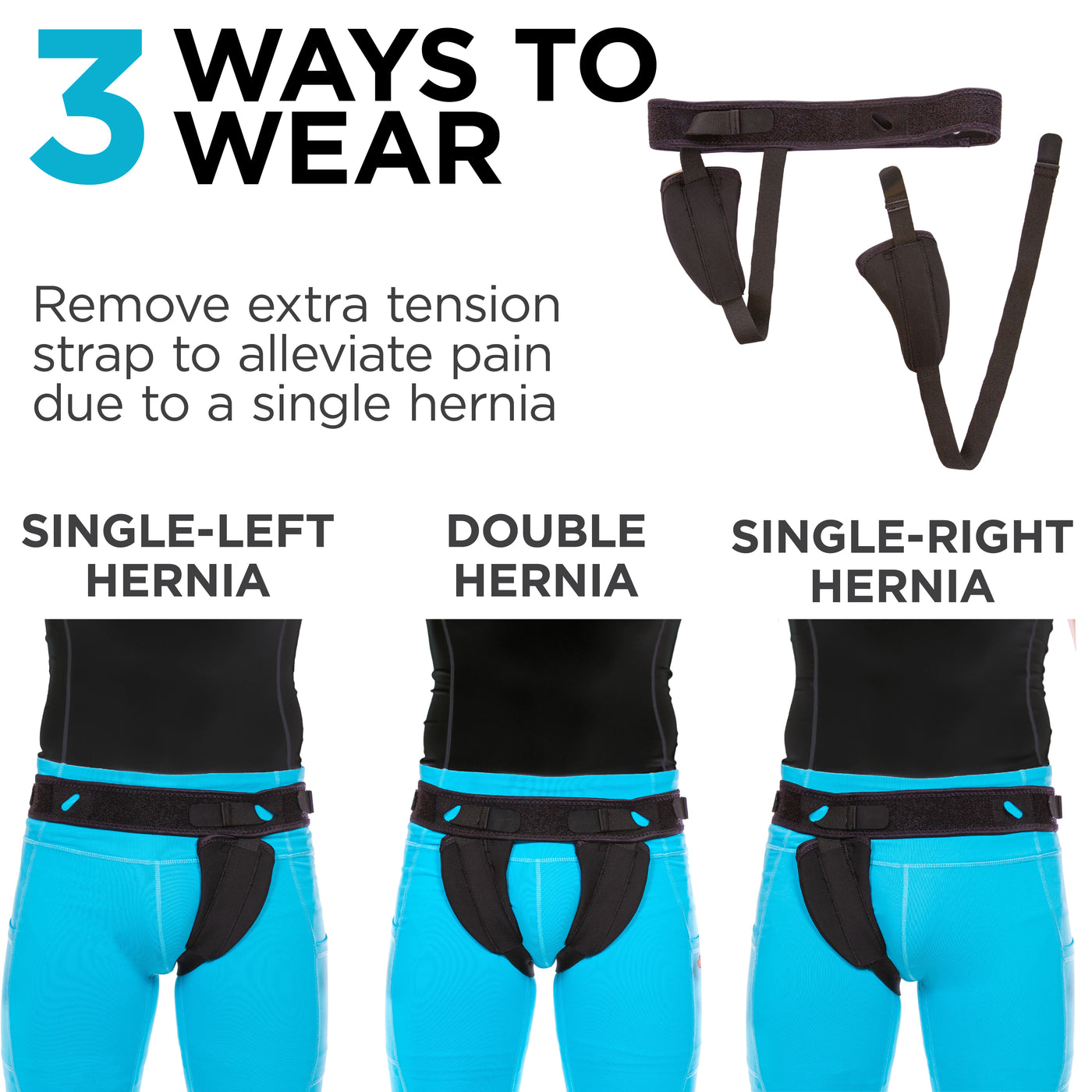 Hernia Belt Truss for Single/Double Inguinal - Hernia Support Brace for Men  for Women Pain Relief Recovery Strap with 2 Removable Compression Pads