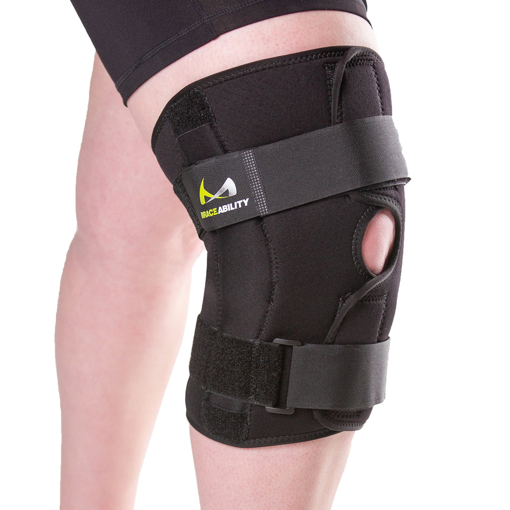 Meniscus Knee Brace adjustable tearing, knee tendon compression, Size XL  Black